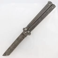 Butterfly Coal Miner Steel Knife | Tanto Point Damascus Blade