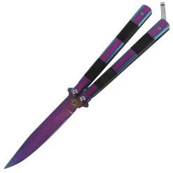 Taste Of Poison Damascus Steel Heavy Duty Fanning Butterfly Knife