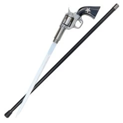 Quickdraw Outlaw Colt 45 Sword Cane W/ Free-Spinning Chamber
