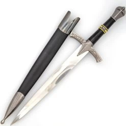 Chill Approaching Medieval Dagger Historical Reenactment Knightly Cosplay Costume Knife W/ Hard Scabbard