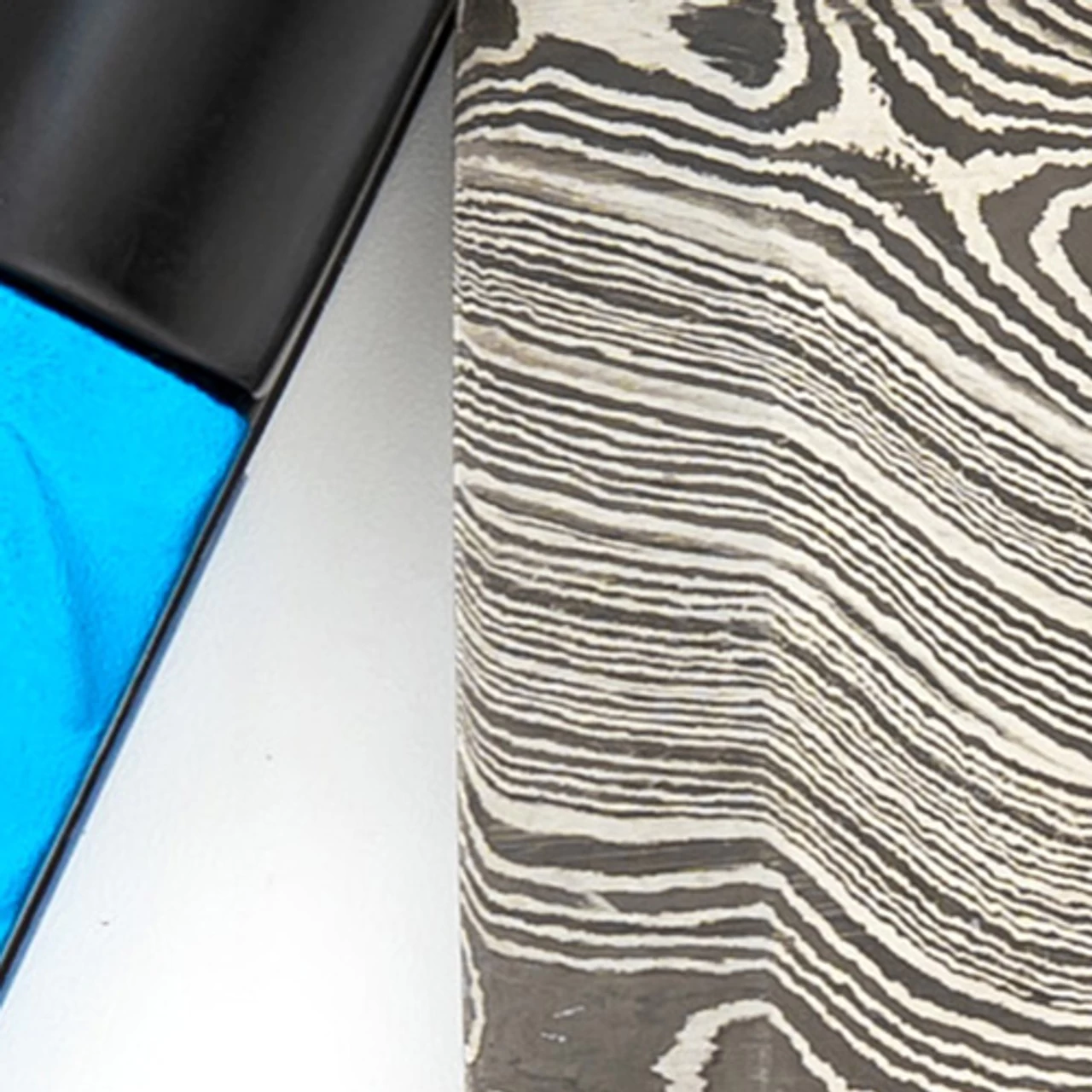 Azure Sky Butterfly Knife With Hard ABS Sheath | Damascus Steel | Drop Point Blade 5 Azure Sky Butterfly Knife With Hard ABS Sheath | Damascus Steel | Drop Point Blade - Image 3