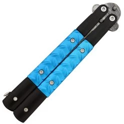Azure Sky Butterfly Knife With Hard ABS Sheath | Damascus Steel | Tanto Point Blade -Edge Crafters Hub GBS40 D2 03 80214.1691164384