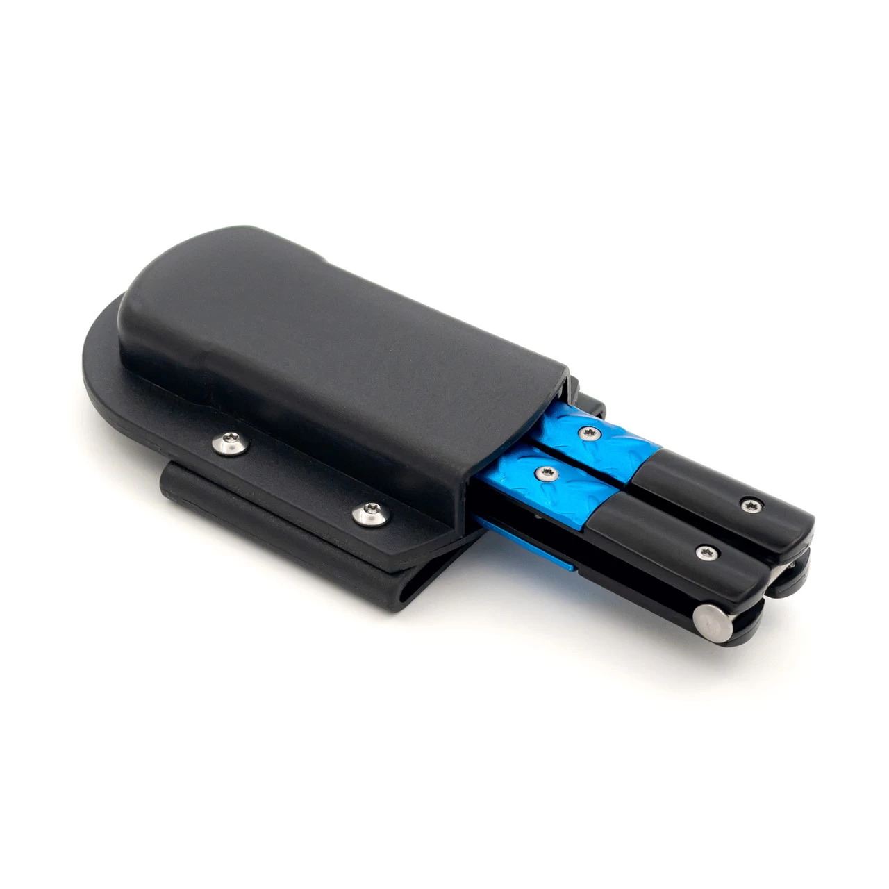 Azure Sky Butterfly Knife With Hard ABS Sheath | Damascus Steel | Drop Point Blade 8 Azure Sky Butterfly Knife With Hard ABS Sheath | Damascus Steel | Drop Point Blade - Image 6