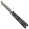 Micarta Simple Butterfly Black Knife | Damascus Steel Blade | Tanto Point -Edge Crafters Hub GBS50 D2 01 75990.1691433972
