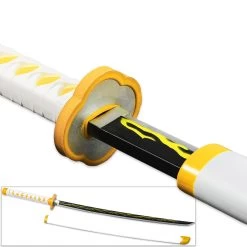 Art Of Thunder Yellow Nichirin Katana | Kimetsu No Yaiba Agatsuma Zenitsu Replica Polyurethane Foam Sword -Edge Crafters Hub HF1114 47578.1665760293