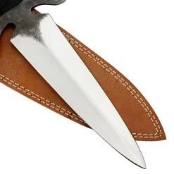 Depth Of Isolation Full Tang High Carbon Steel Dual Tone Dagger W/ Black Leather Wrapped Handle & Genuine Leather Sheath -Edge Crafters Hub HKP3104 05 72661.1693256374