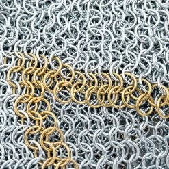 Medieval V Face Mild Steel Butted Chainmail Coif Armor With Pure Brass Edges -Edge Crafters Hub IN1401ZPBS 97166.1654616338