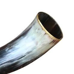 The Hooded Raven ™ Large Pure Brass Rim Drinking Horn Canvas Pouch Included -Edge Crafters Hub IN60841 04669.1600184417