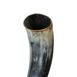 The Hooded Raven ™ Large Pure Brass Rim Drinking Horn Canvas Pouch Included -Edge Crafters Hub IN60841 12647.1600184417
