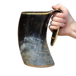 The Hooded Raven™ XXL Viking Royal Brass Rimmed Natural Buffalo Drinking Horn Tankard Mug 13 The Hooded Raven™ XXL Viking Royal Brass Rimmed Natural Buffalo Drinking Horn Tankard Mug -Edge Crafters Hub IN60849 59061.1618253246