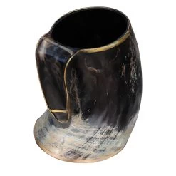 The Hooded Raven™ XXL Viking Royal Brass Rimmed Natural Buffalo Drinking Horn Tankard Mug 11 The Hooded Raven™ XXL Viking Royal Brass Rimmed Natural Buffalo Drinking Horn Tankard Mug -Edge Crafters Hub IN60849 15367.1618253246