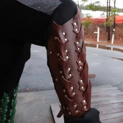 Drogo's Fury Dragon Scale Adjustable Leather Leg Greaves | Brown | -Edge Crafters Hub LG103BB 98487.1602277880