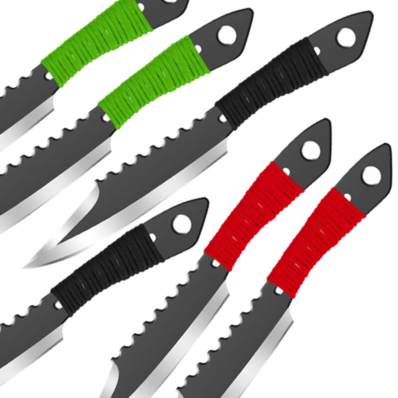 Shark Bite Drop Point Throwing Knife Set 5 Shark Bite Drop Point Throwing Knife Set - Image 3