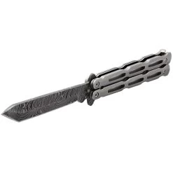 Unchained Balisong Butterfly Knife | Damascus Steel Blade | Tanto Point -Edge Crafters Hub WG859 D2 04 16000.1691434984