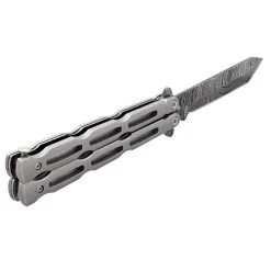Unchained Balisong Butterfly Knife | Damascus Steel Blade | Tanto Point -Edge Crafters Hub WG859 D2 05 18941.1691434984