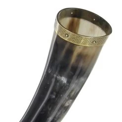 Algiz Protection Viking Handmade Stand Drinking Horn Set